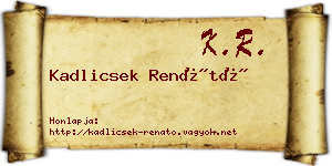 Kadlicsek Renátó névjegykártya